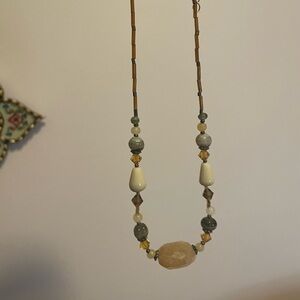 Y2K Brown glass Beaded necklace